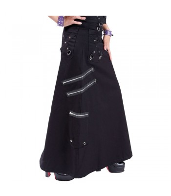 Women Kilt Zipper and Pocket Style Brand Dead Threads Skirt Long Skirt
